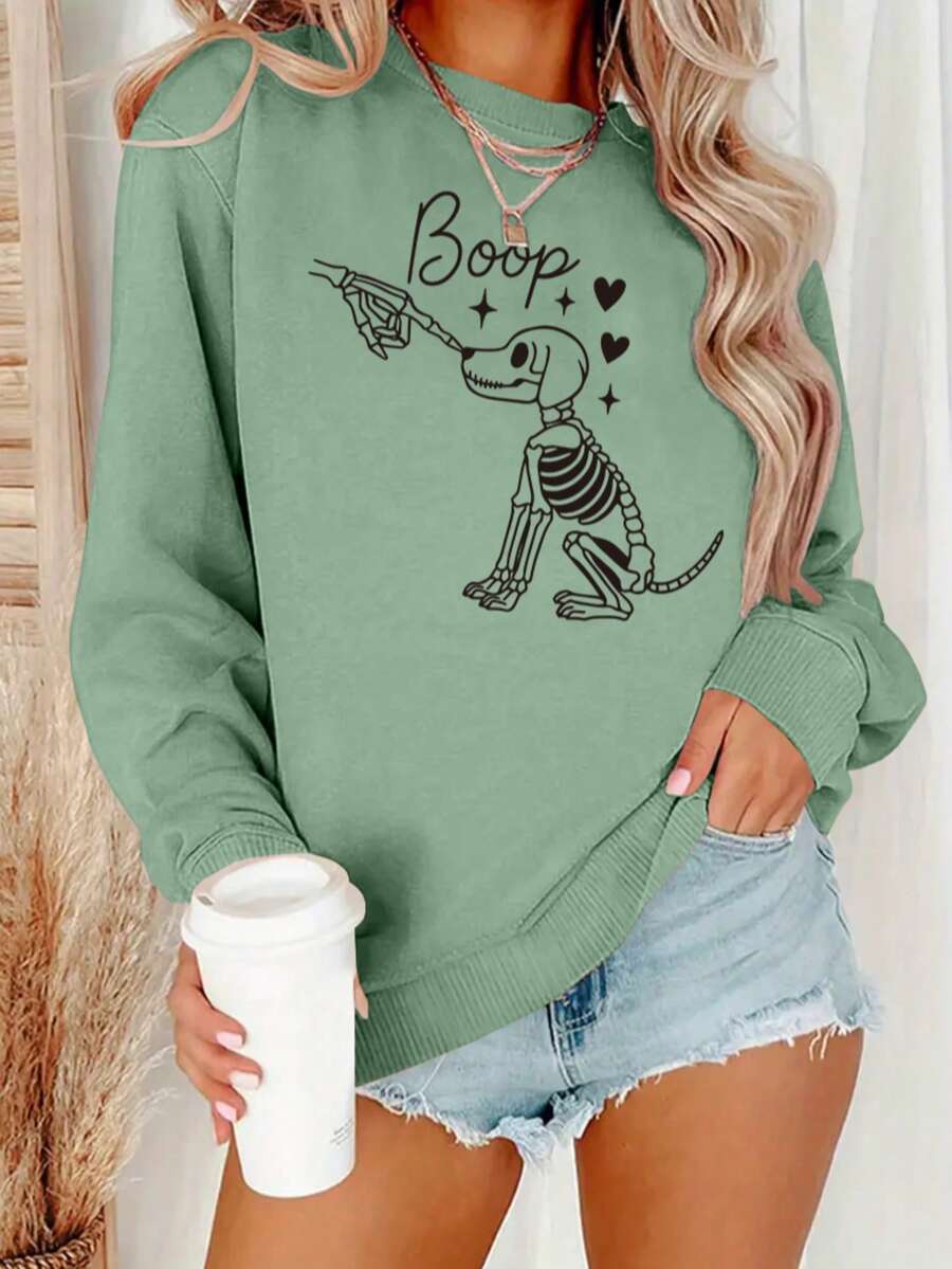 Women's Skeleton Dog Boop Grap - Winter Clothing Gift Ideas 评论和价格
