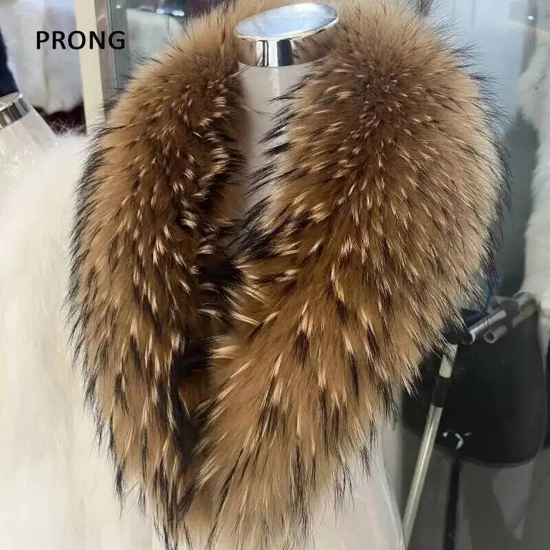 Natural Raccoon Fur Collar Rea - Winter Clothing Pk 评论和价格