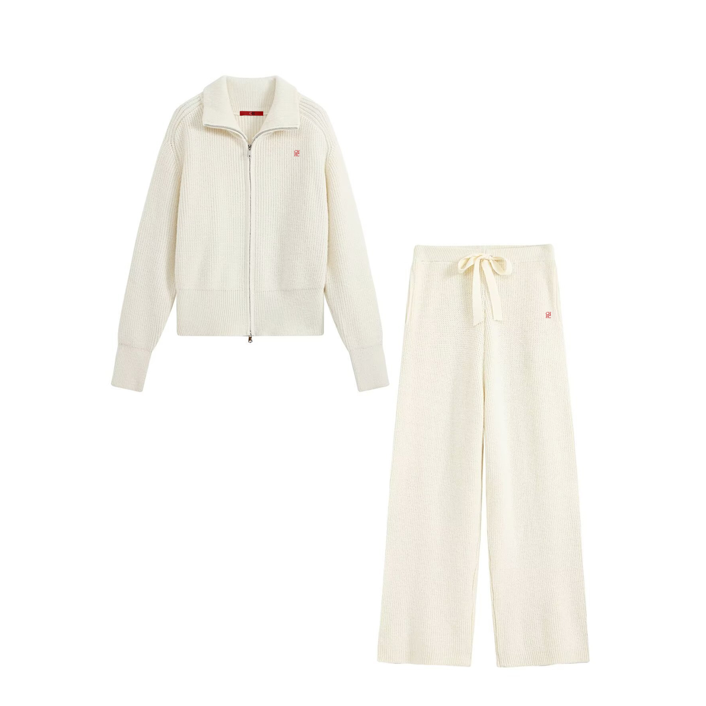 Women Zip Up Collar Knit Two P - Winter Clothing For Women 评论和价格
