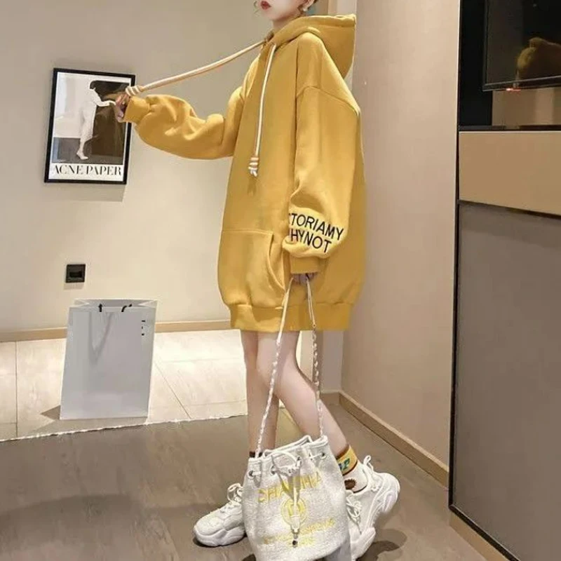 Streetwear Fleece Hooded Dress - Winter Clothing Drawing 评论和价格