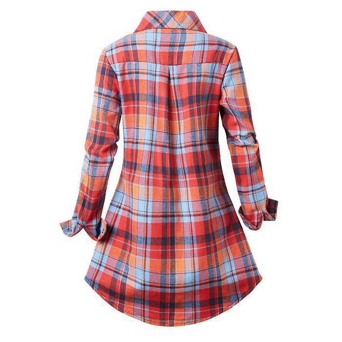 Plaid Long Sleeve Shirt Dress  - Winter Clothing For Women 评论和价格