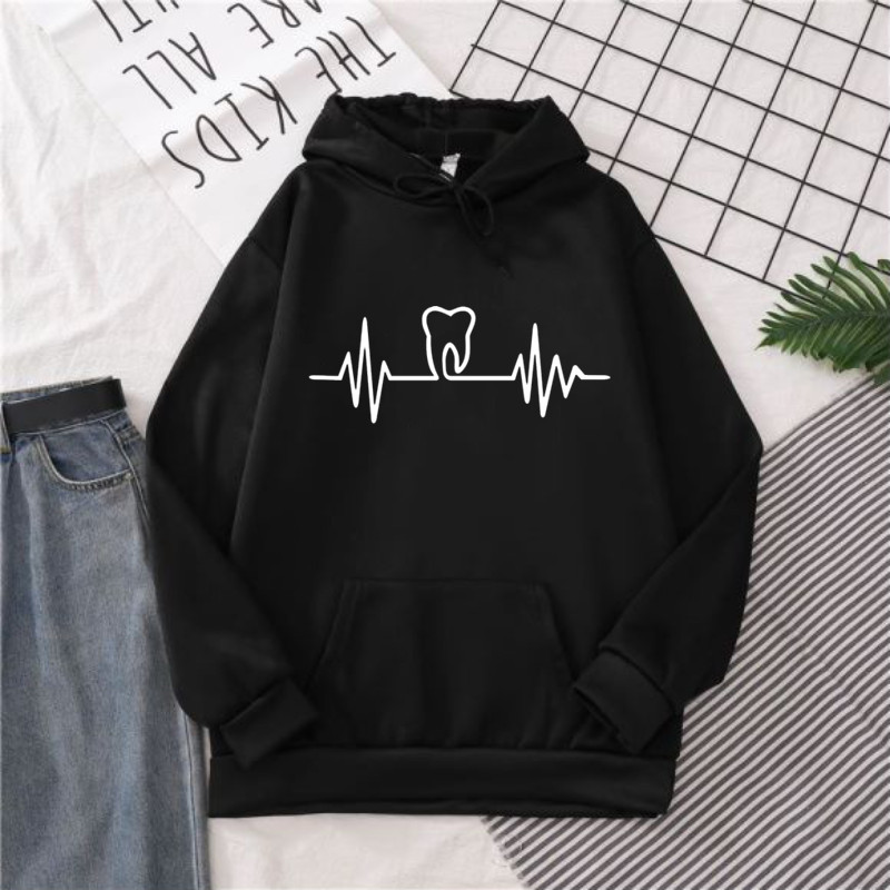 Heatbeat Hoodie Graphic Tooth  - Winter Clothing Drawing 评论和价格