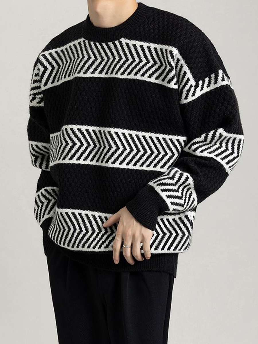 Casual Loose Stripes Pullover  - Winter Clothing Hong Kong 评论和价格