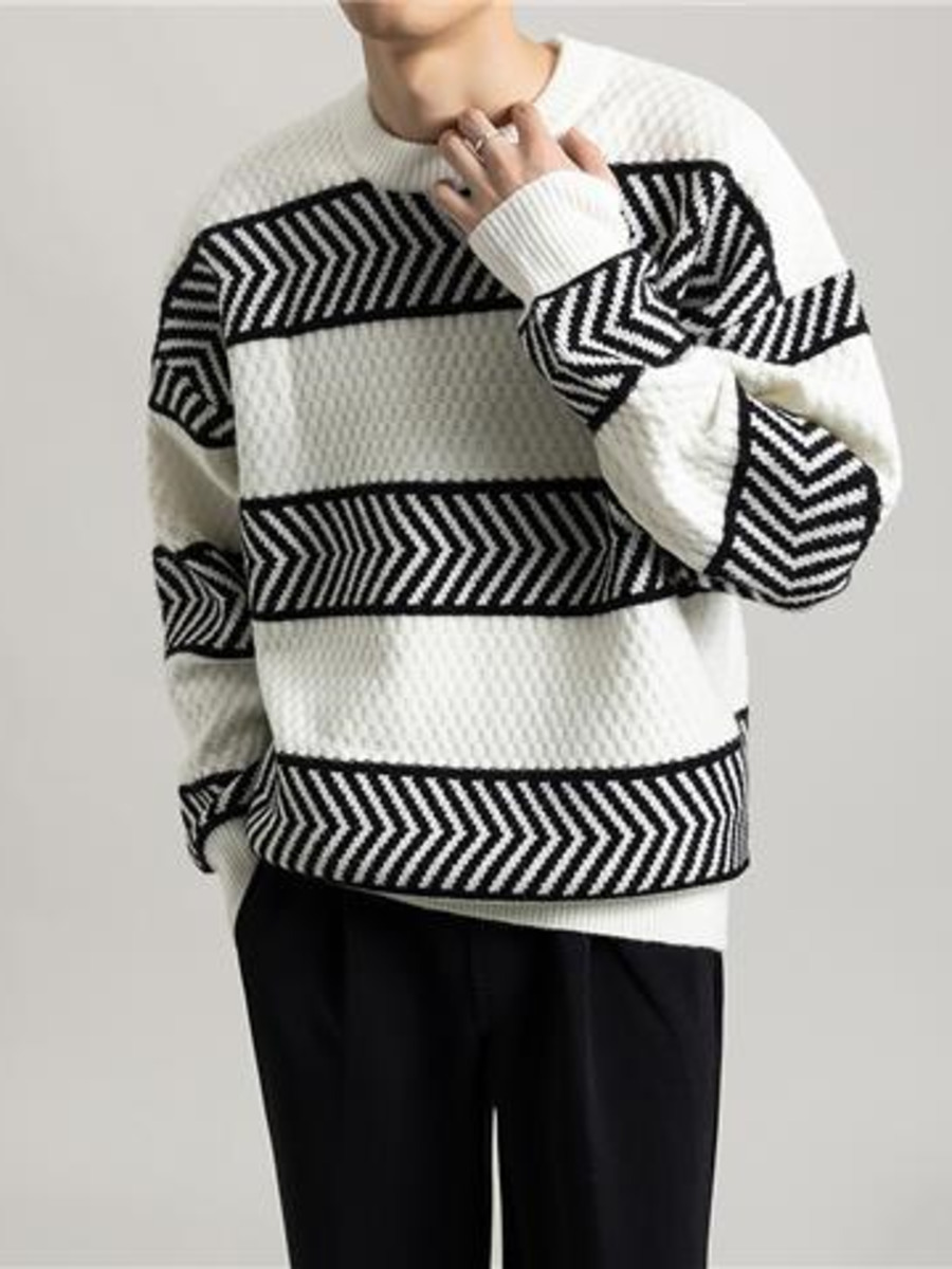Casual Loose Stripes Pullover  - Winter Clothing Hong Kong 评论和价格