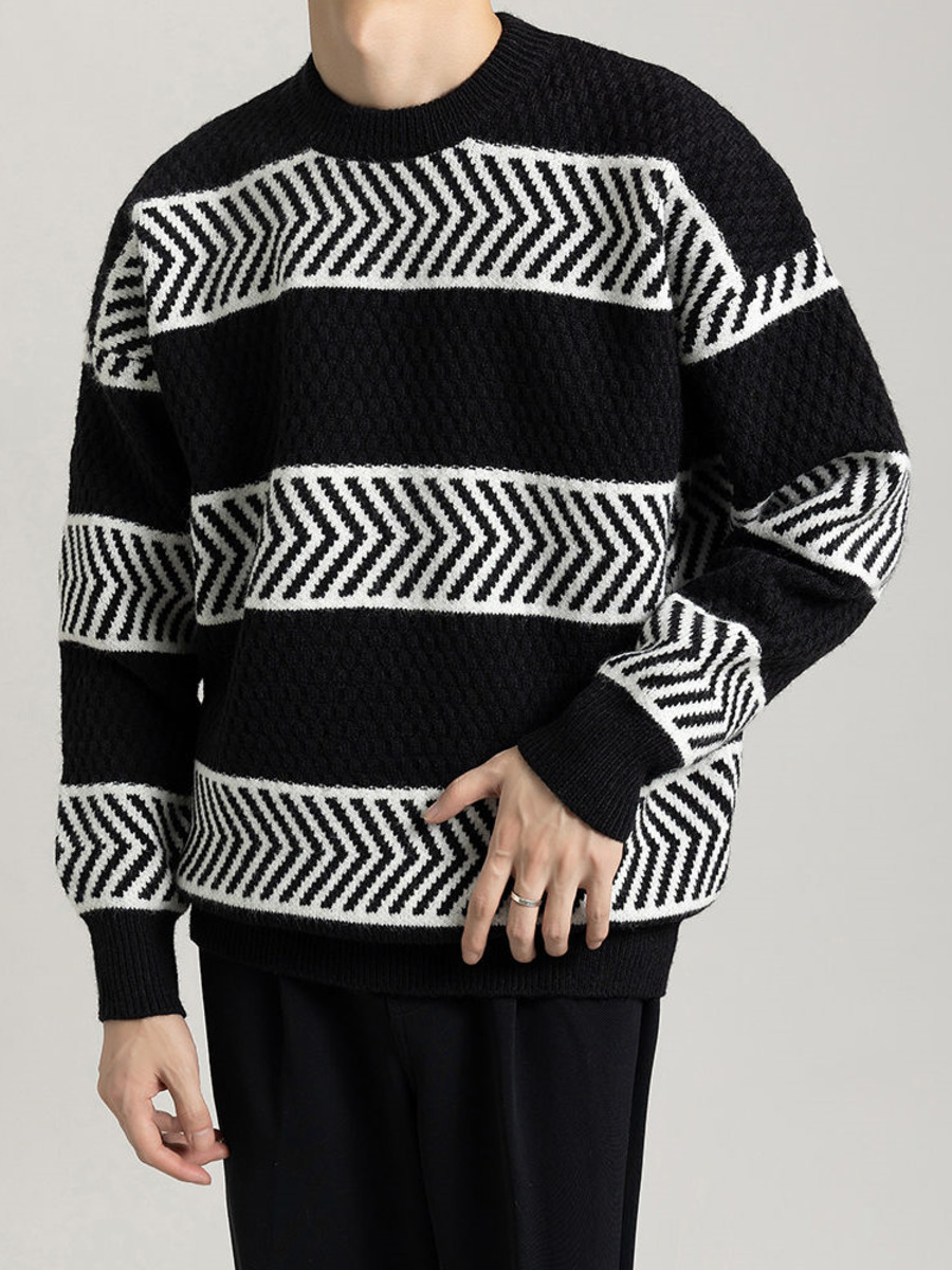 Casual Loose Stripes Pullover  - Winter Clothing Hong Kong 评论和价格