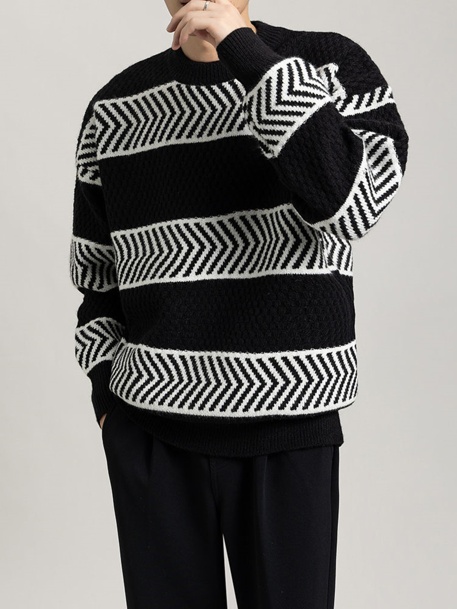 Casual Loose Stripes Pullover  - Winter Clothing Hong Kong 评论和价格