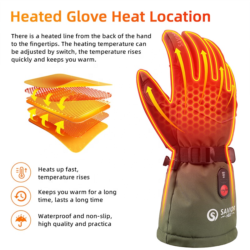 Green 7.4V 3000mAh Outdoor War - Heated Gloves Electric 评论和价格