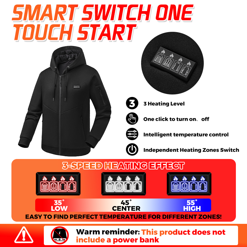 Heating Hoodie 26 Zones Heated - Winter Clothing Hiking 评论和价格