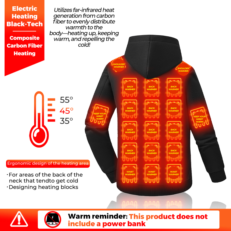 Heating Hoodie 26 Zones Heated - Winter Clothing Hiking 评论和价格