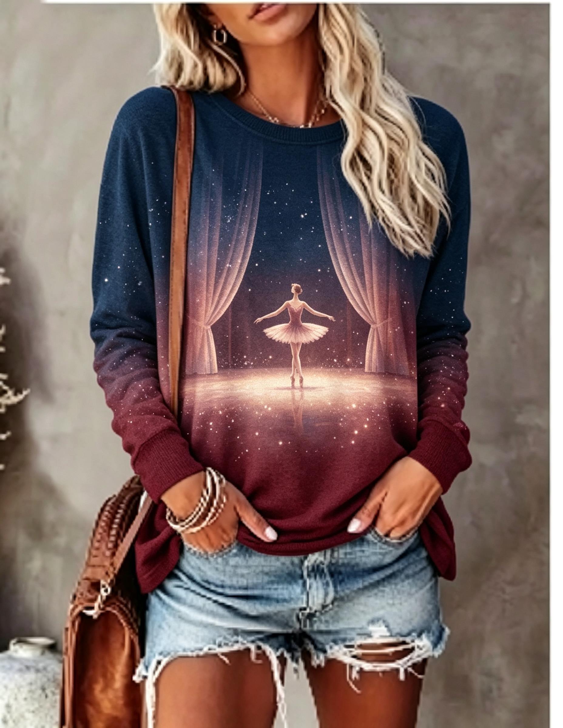 Women Long Sleeve T‑Shirt Ball - Winter Clothing For Women 评论和价格