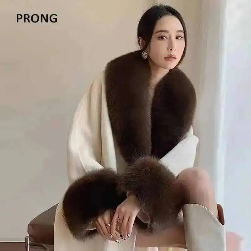 100% Real Fox Fur Collar Winte - Winter Clothing Pk 评论和价格