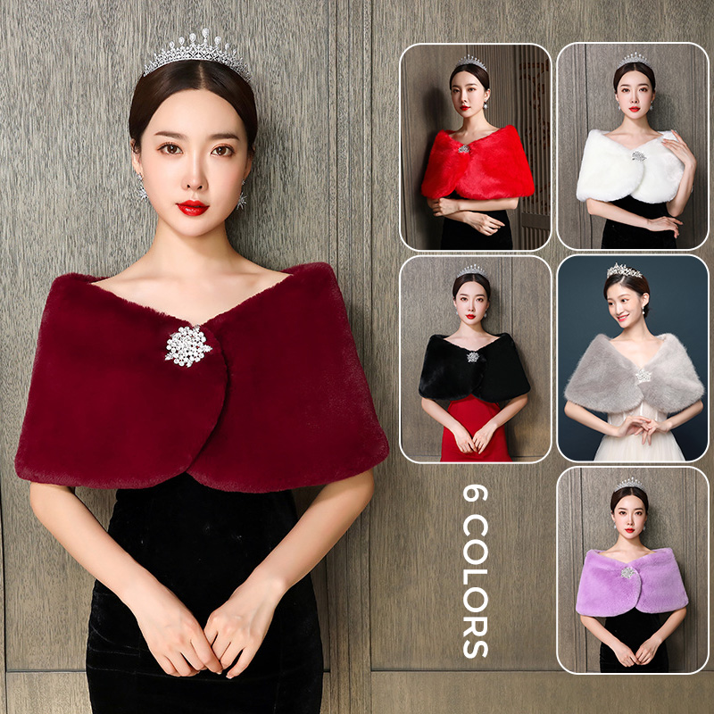 Women Bridal Shawl Wedding Cap - Winter Clothing Pk 评论和价格