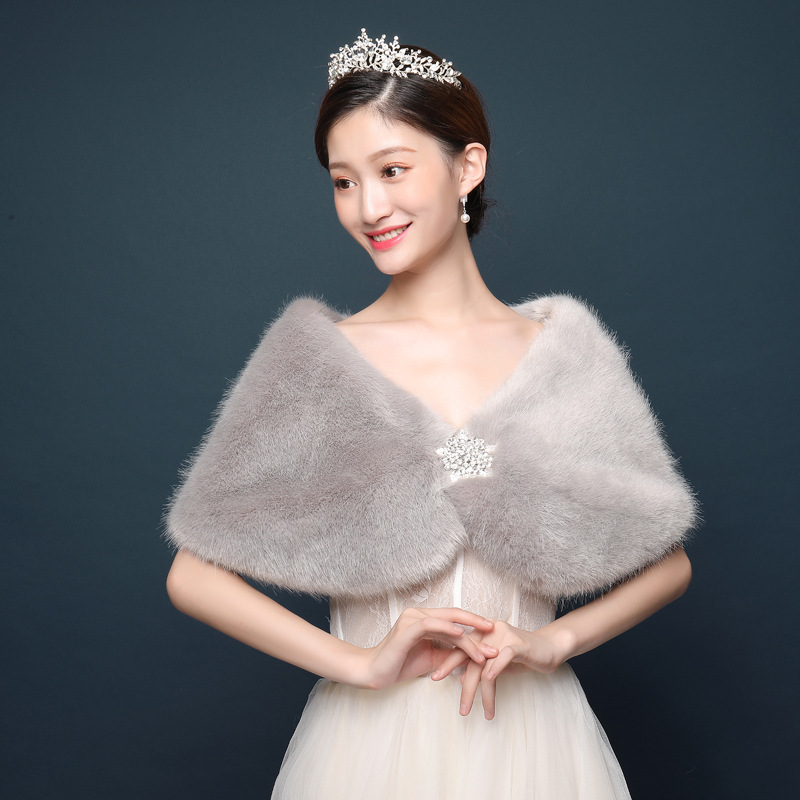 Women Bridal Shawl Wedding Cap - Winter Clothing Pk 评论和价格