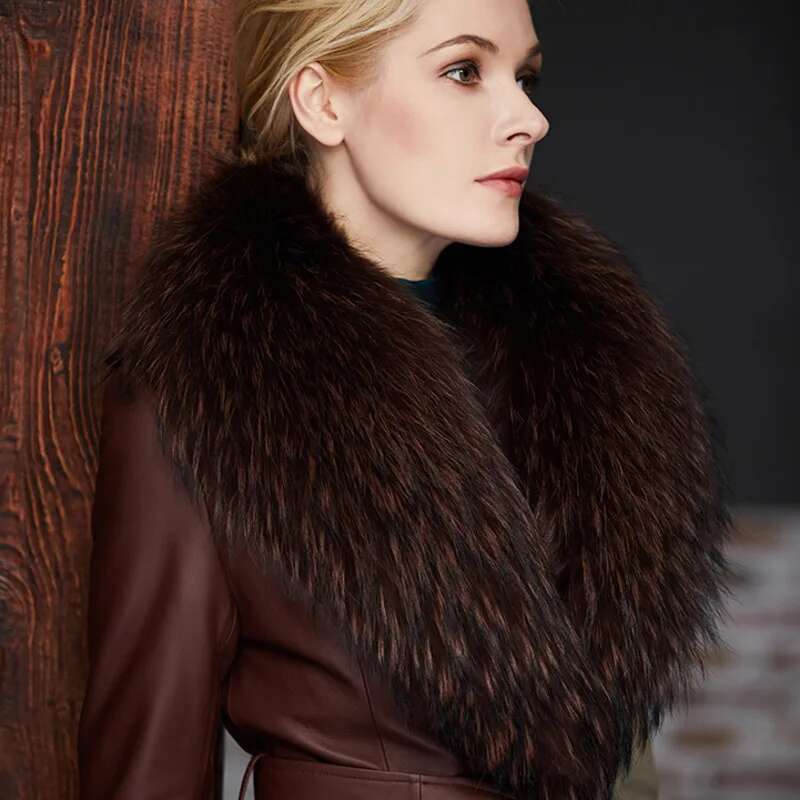 Raccoon Fur Collar Female Wint - Winter Clothing Pk 评论和价格